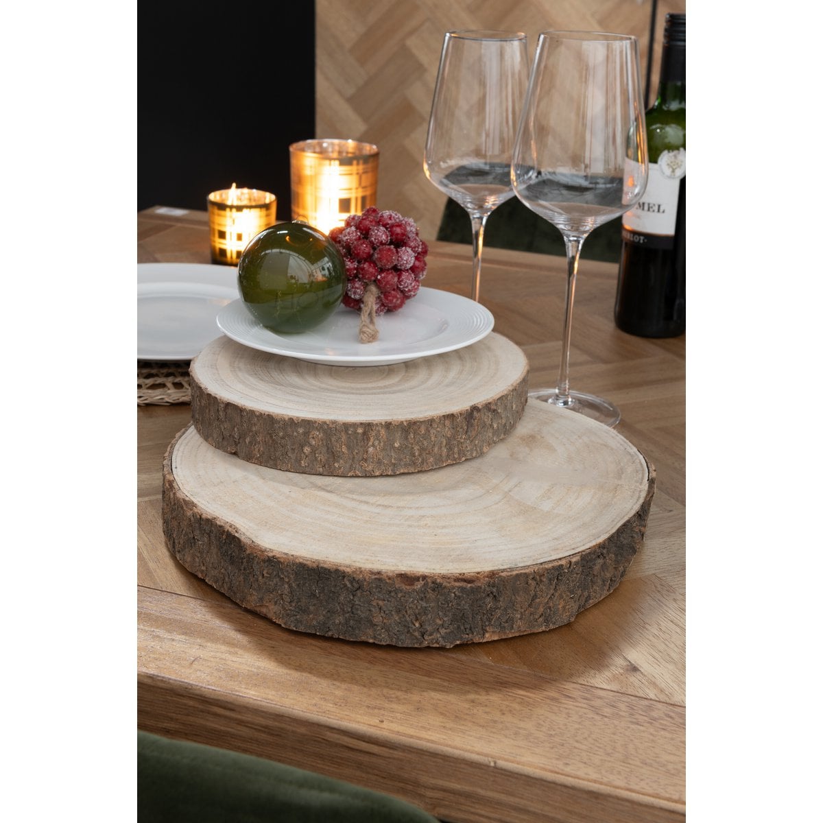 Écorce décorative J-Line en bois, perspective latérale