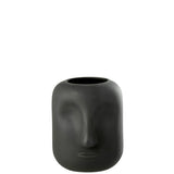 Vase Noe en verre noir de J-Line, élégant et moderne, diamètre 16 cm