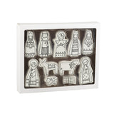 Détail des figurines de la crèche de Noël J-Line en céramique.