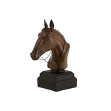 Tête de cheval J-Line en polyrésine marron, détail de la texture
