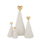 Arbre de Noël Golden Heart en blanc et or, design contemporain