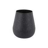 Vase Booz en fer noir avec finition texturée, vue de face
