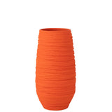 Vase Fiesta XL en céramique orange de J-Line, vue de face