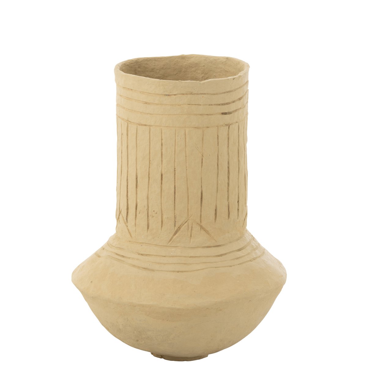 Pot Gada J-Line en papier mâché naturel, vue de face