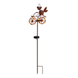 Brochette de terre solaire LED Brown H: 88 cm, pour l'extérieur, la brochette de terre en métal et en plastique en marron, avec LED intégrée