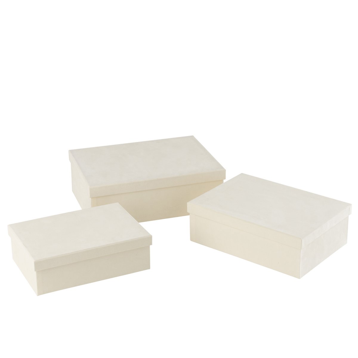 Ensemble de trois boîtes J-Line blanches empilées