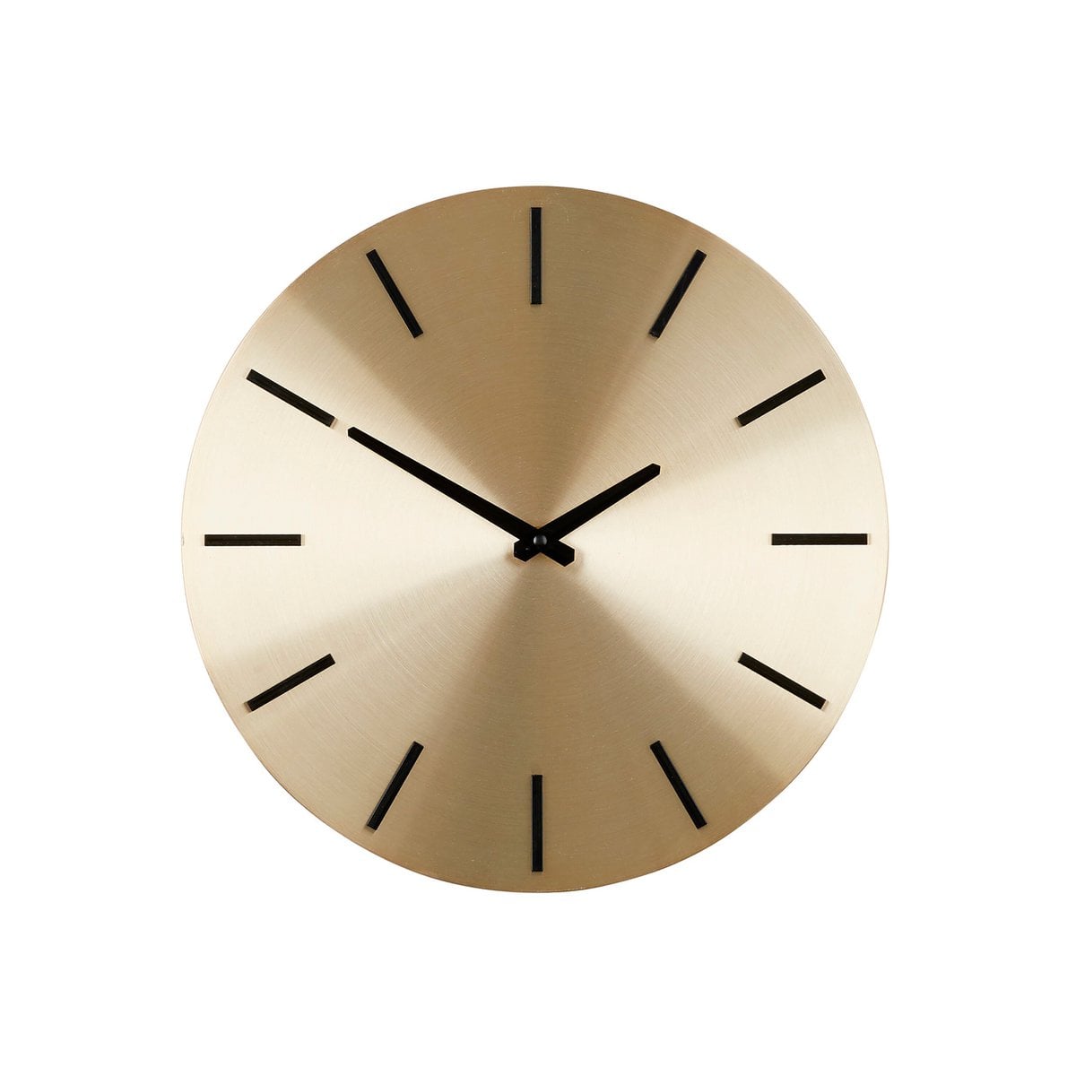 Horloge murale Brixen Or avec fond doré et aiguilles noires