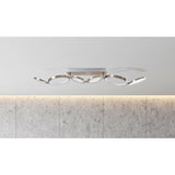 LETH LED LED LETH "STELARI" 100 cm en métal en plastique en acier et en plastique blanc, avec des LED fermement intégrées, du plafond pour le salon ou du bureau
