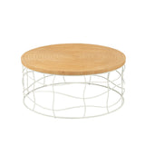 Table basse J-Line en fer et bois naturel, vue de face