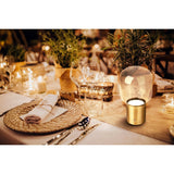 Lumière de table sans fil "Albero" Lumière de table décorative faite de métal et de verre de couleur en laiton avec des LED fermement intégrées, dimmables avec capteur tactile, 25 cm de haut