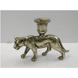 bougeoir polyrésine panthère bronze
