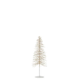 Tableau de Noël J-Line en métal et plastique blanc argenté, vue de face.