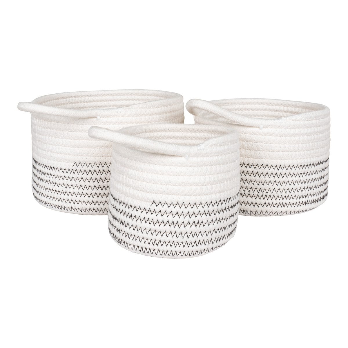 Petit panier Algar en coton blanc et gris