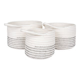 Petit panier Algar en coton blanc et gris