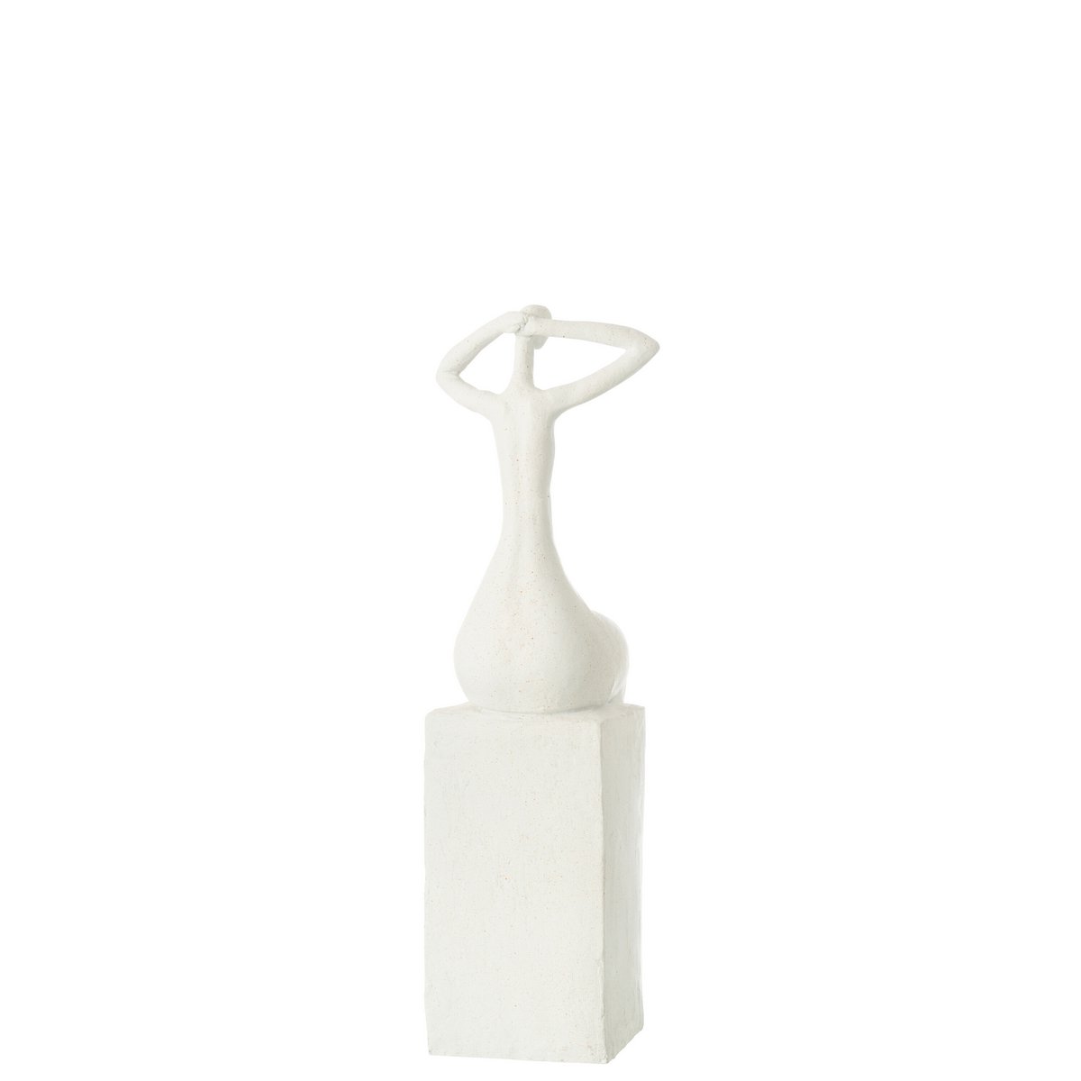 Dame Assise en Résine Blanc Mat - Vue latérale élégante