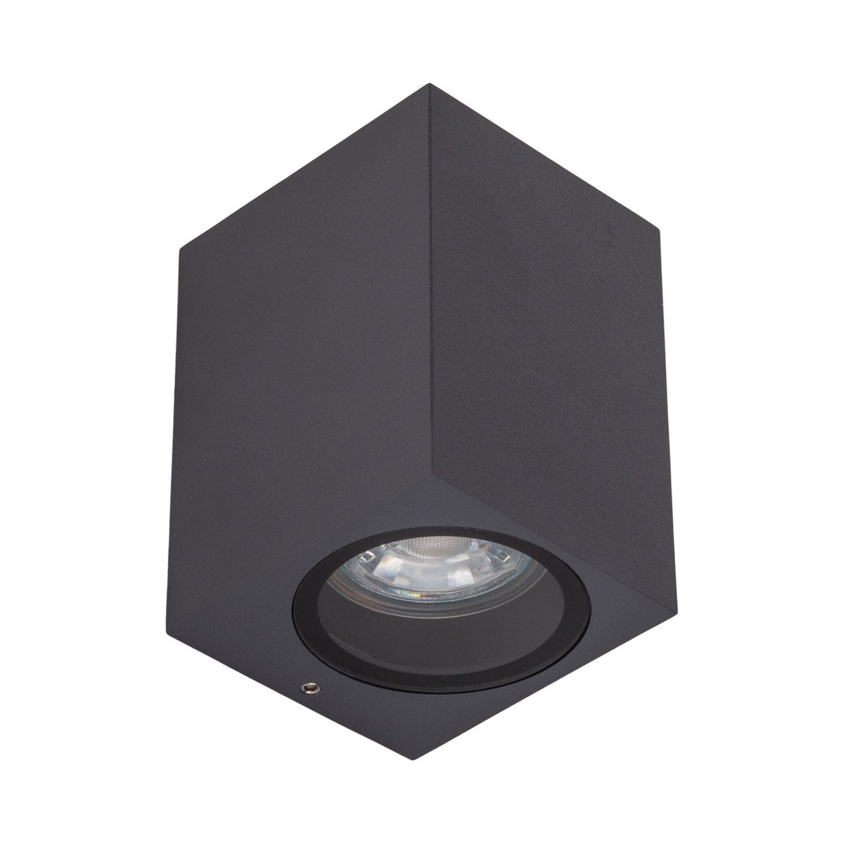 Détail de la finition en verre de la lampe Cubus