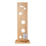 "Étoiles" en bois de bois à LED, en bois naturel avec des LED fixes, décoration de Noël pour l'extérieur