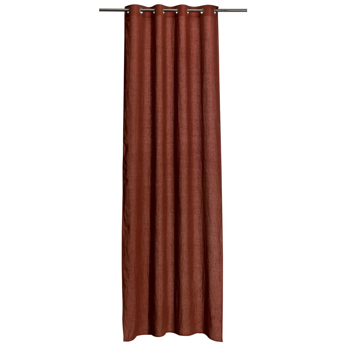 Rideau Zeff Caramel en lin avec œillets en métal, 140 x 280 cm