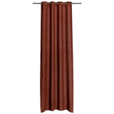 Rideau Zeff Caramel en lin avec œillets en métal, 140 x 280 cm