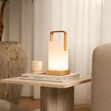 Lampe rechargeable en bois marron clair Harper