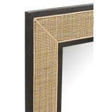 Détail du cadre en rotin du miroir J-Line Molly Exotic