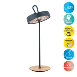 Lampe de table LED magnétique sur une terrasse élégante