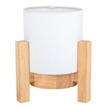 Lampe ackitique "Madita" 19 cm de haut, en blanc / nature, avec LED intégrée, dimmable avec capteur tactile