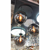 Lampe suspendue en verre fumé 3 lumières
