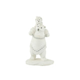Figurine Ours Polaire main dans la main en polyresine, blanc et gris, vue de face
