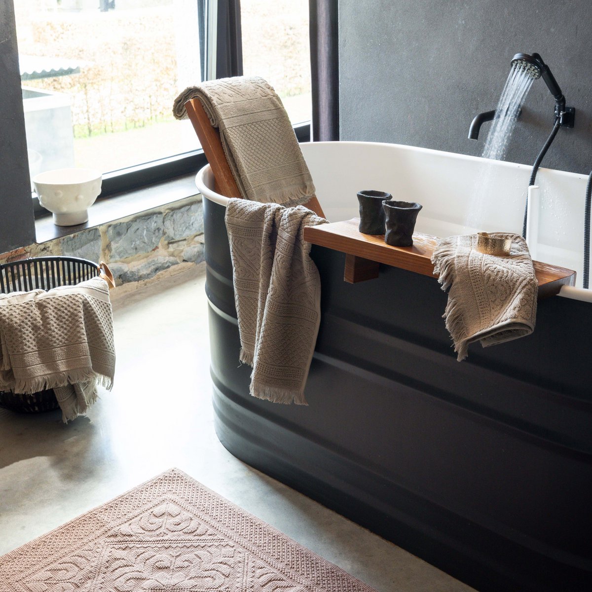 Drap de douche Zoé Noisette 70 x 140