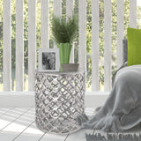Table décorative table d'appoint en métal ø 40 x 45 cm ronde Cairo argent ou or aluminium oriental