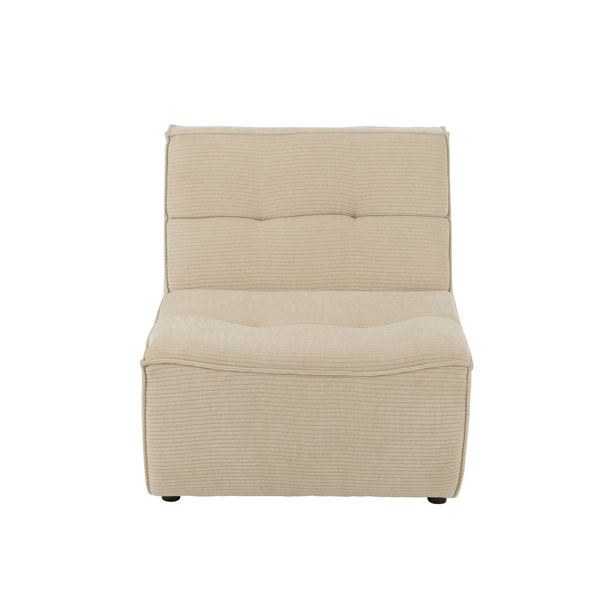 Canapé J-Line beige, détail des accoudoirs
