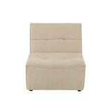 Canapé J-Line beige, détail des accoudoirs