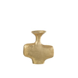 Vase J-Line Moderna, profil montrant sa hauteur de 21 cm et sa finition dorée.