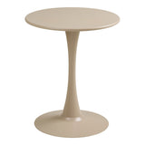 Table Bistro Meira en acier taupe dans un jardin