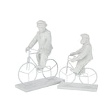 Figurine vélo en polyresine blanche, vue de face