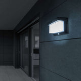 Lampe murale extérieure solaire LED avec détecteur de mouvement, pour l'extérieur, lampe murale - plastique en noir, avec LED intégrée