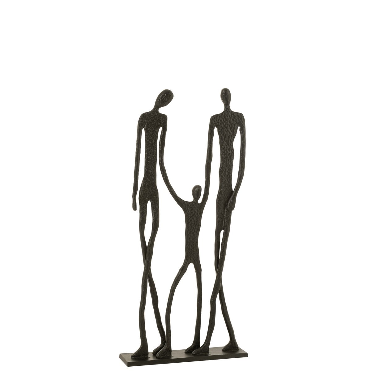 Figurine J-Line Famille en aluminium noir, vue latérale