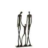 Figurine J-Line Famille en aluminium noir, vue latérale