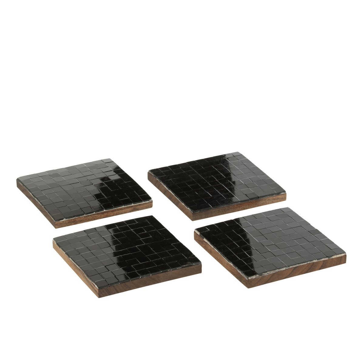 Dessous de verre J-Line en verre noir - vue de dessus