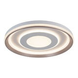 Plafond LED "DOIRA" Ø 50,5 cm, 7,5 cm de haut, métal et plastique en argent et blanc, LED intégrés, 3600 lm lumineux, dimmable, fonction CCT 3000-6500 K, fonction de lumière nocturne