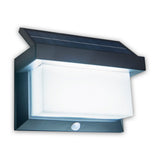 Lampe murale extérieure solaire LED avec détecteur de mouvement, pour l'extérieur, lampe murale - plastique en noir, avec LED intégrée