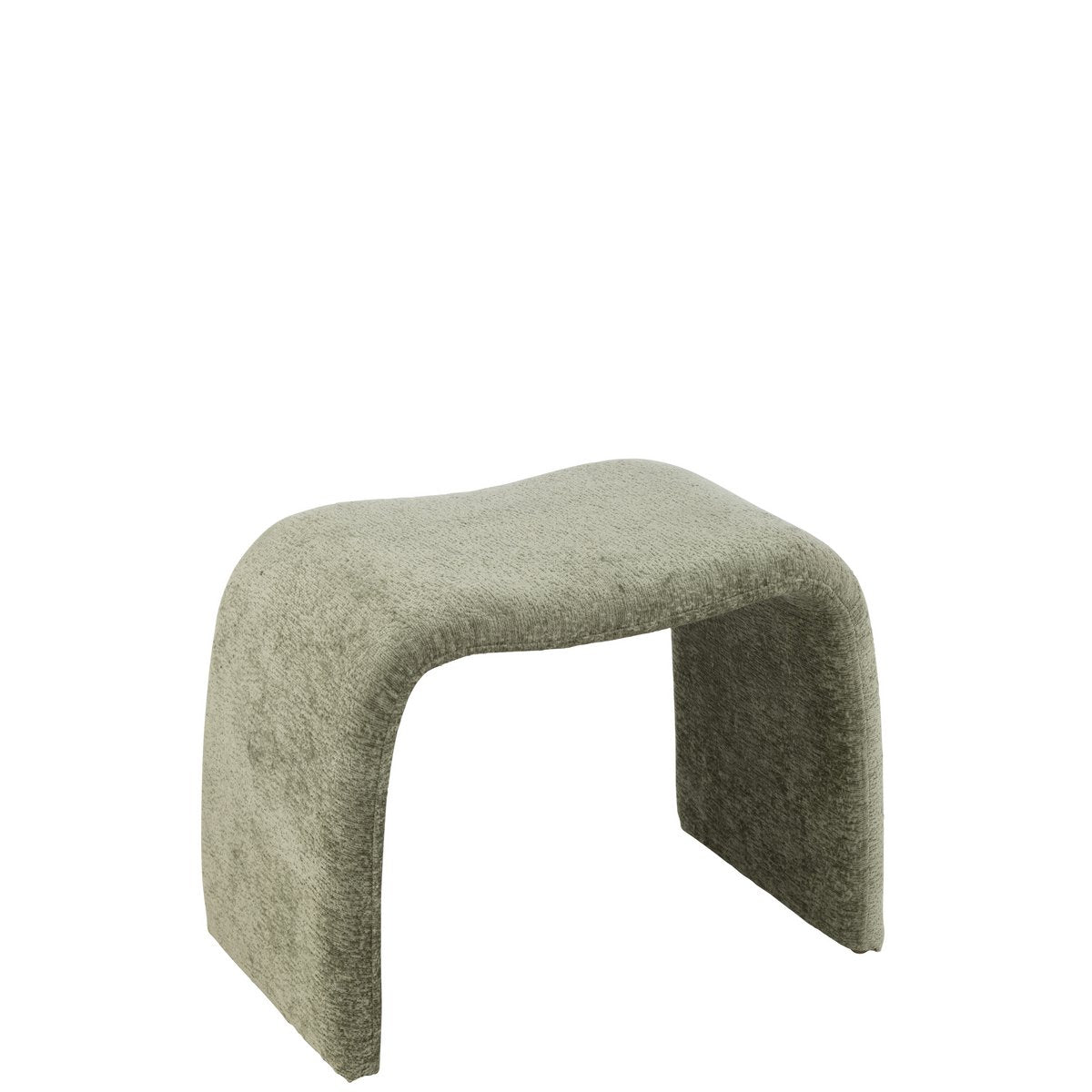 Tabouret N Shape en textile vert menthe, vue avant