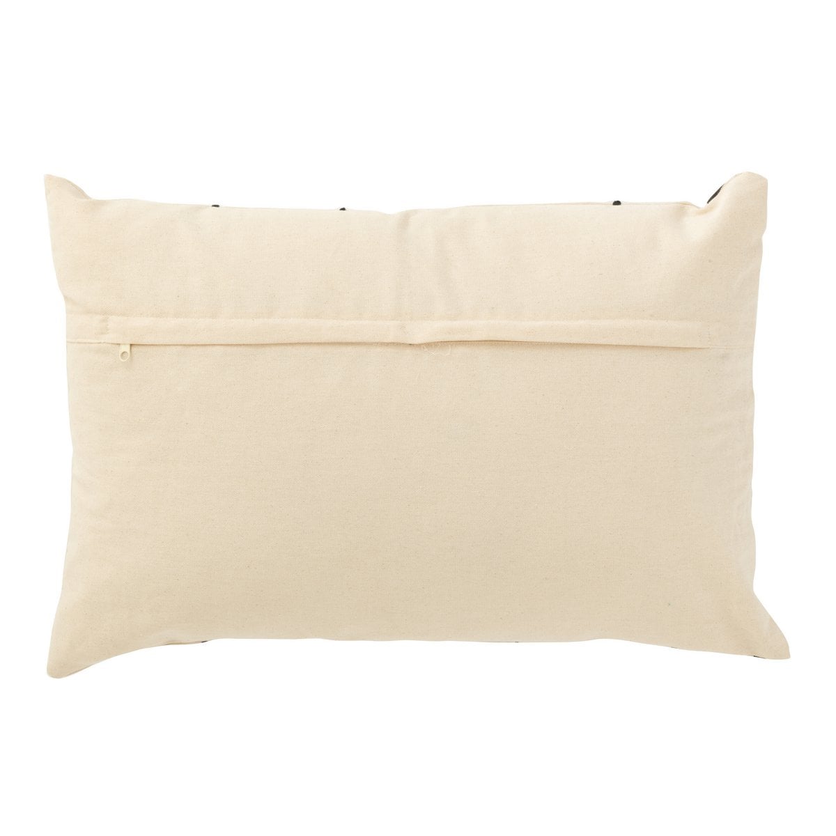 Coussin Faces J-Line en coton avec motifs crème, marron et noir
