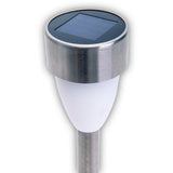 6 réglage de la lumière extérieure solaire LED avec brochette de terre en métal et plastique de couleur en acier inoxydable, avec LED intégrée