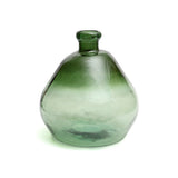 Vase Bolai en verre vert, silhouette élégante et sculpturale