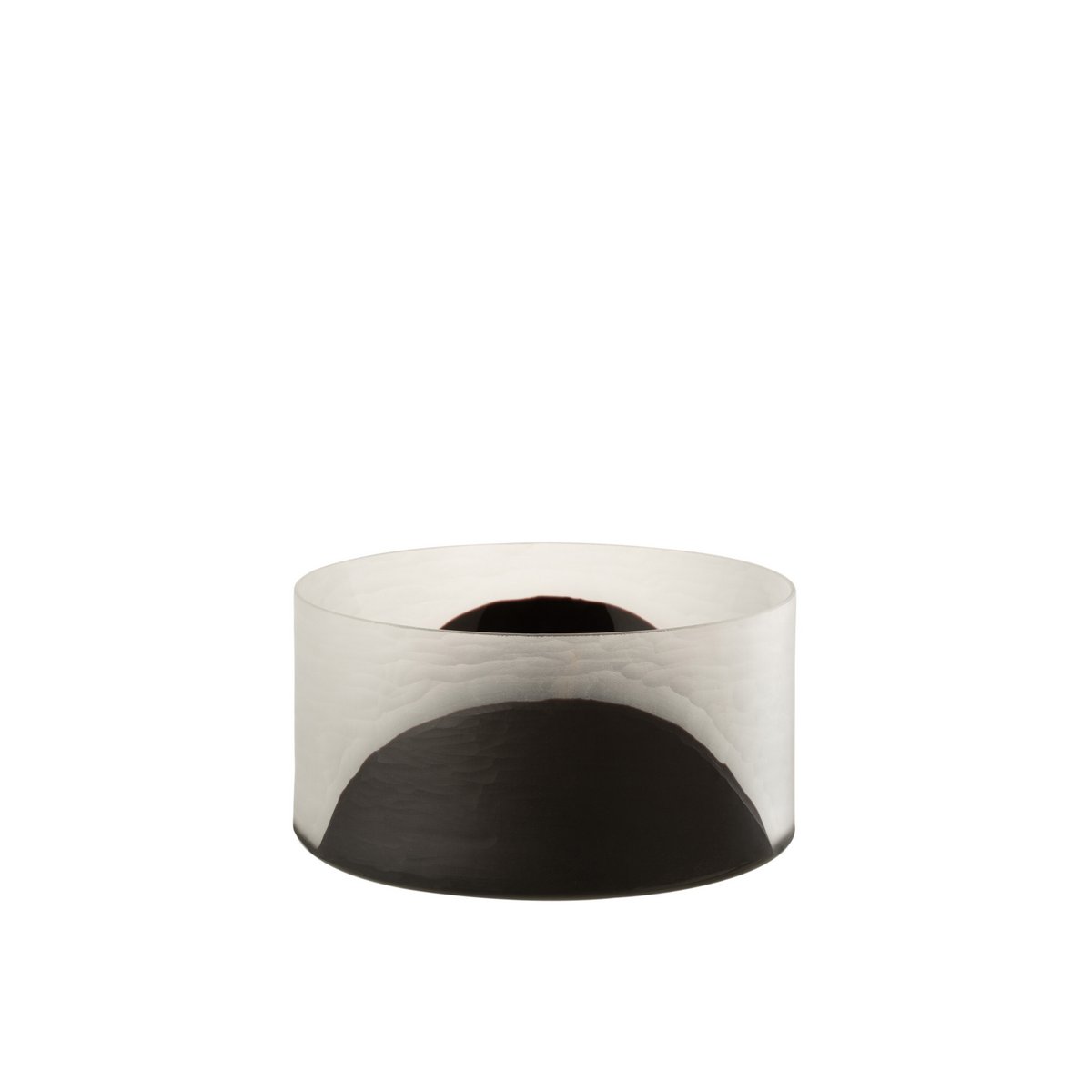 Bougeoir Circulo Flat J-Line en verre noir avec design élégant