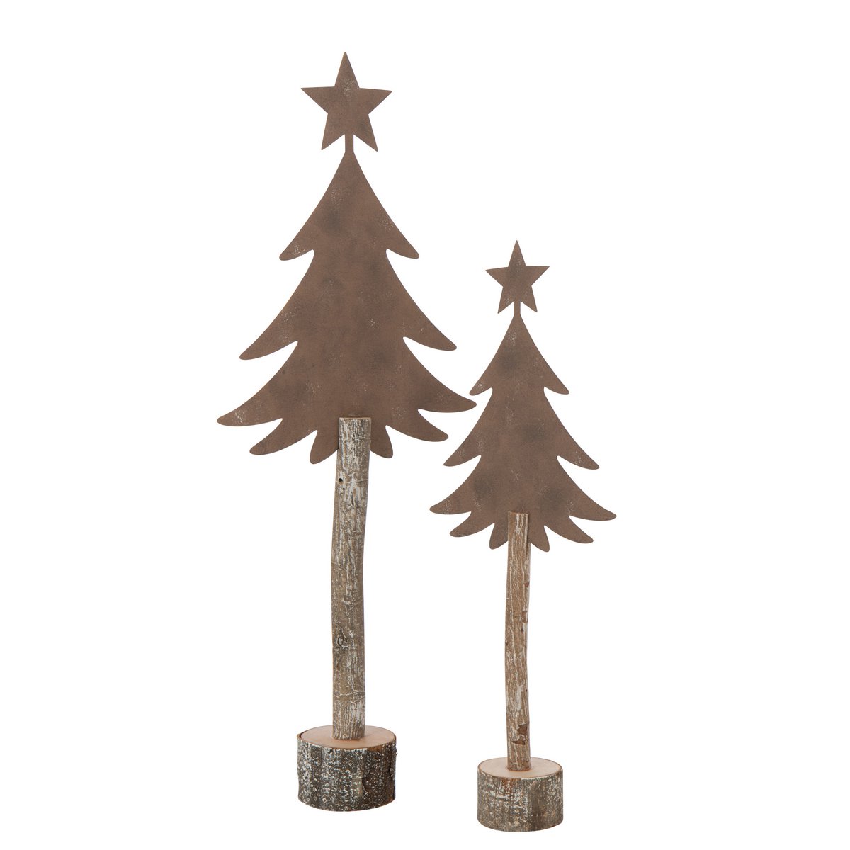 Sapin de Noël J-Line en fer et bois marron, vue d'ensemble