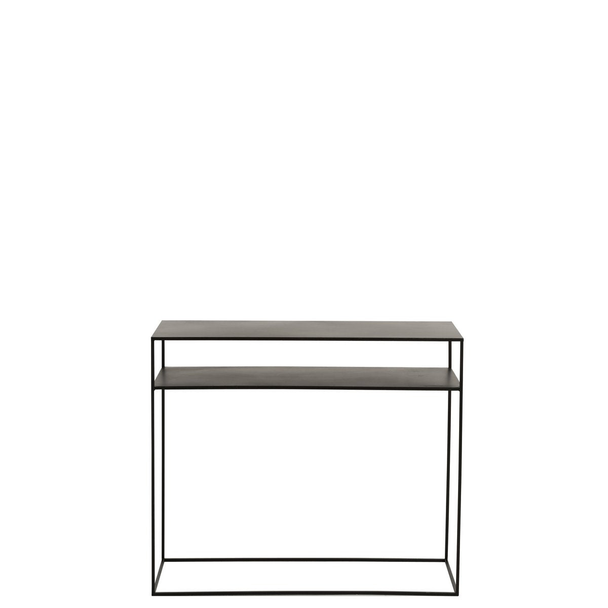 Console J-Line rectangulaire en métal noir vue de face