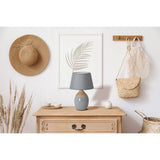 Lampe de table en céramique "Talia", lampe de table, en céramique, beige / gris, avec socket e14, pour salle à manger, salon, couloir ou bureau, 31 cm de haut